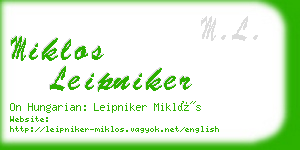 miklos leipniker business card